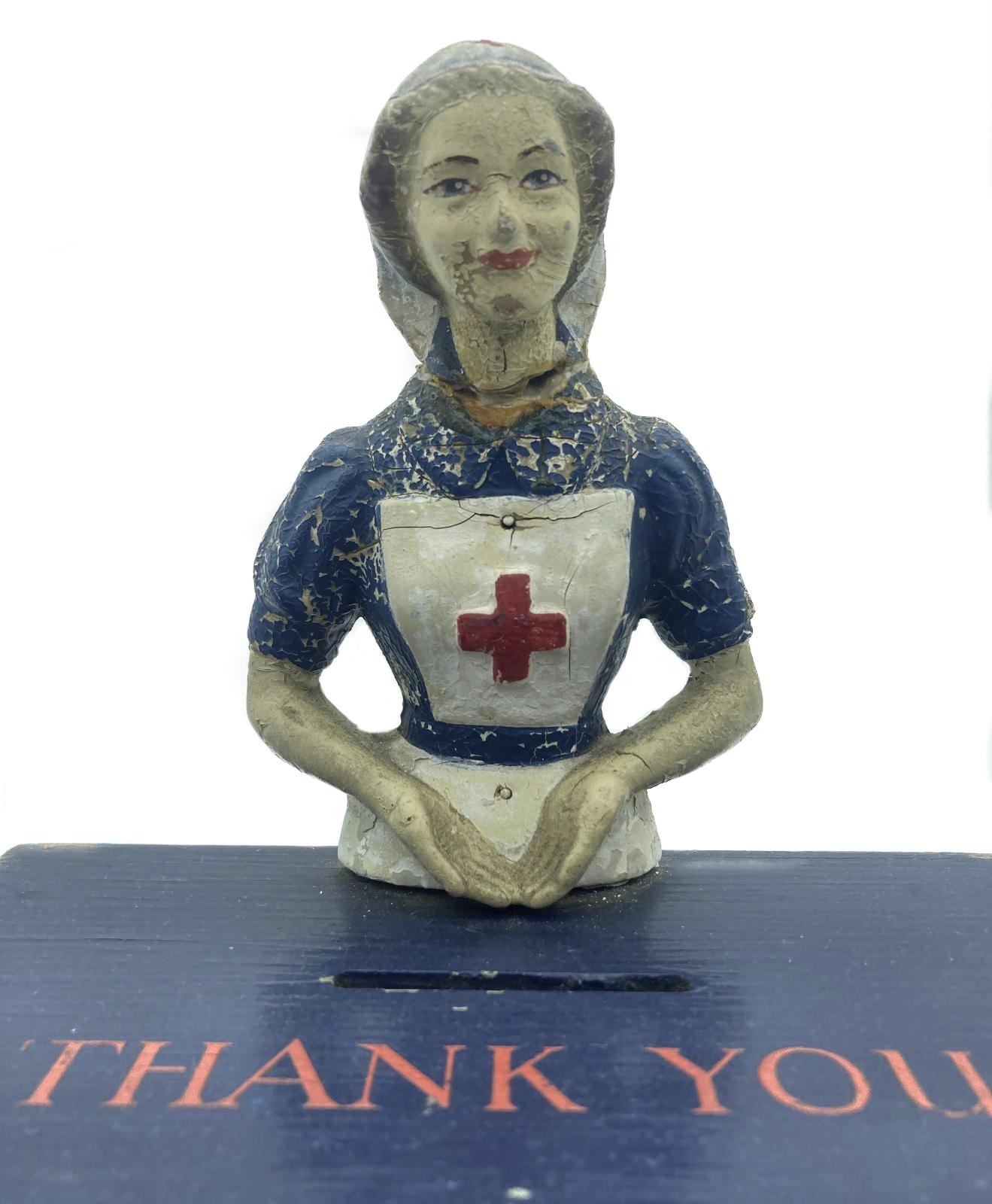 BRCS collection box featuring figure of nurse - close up