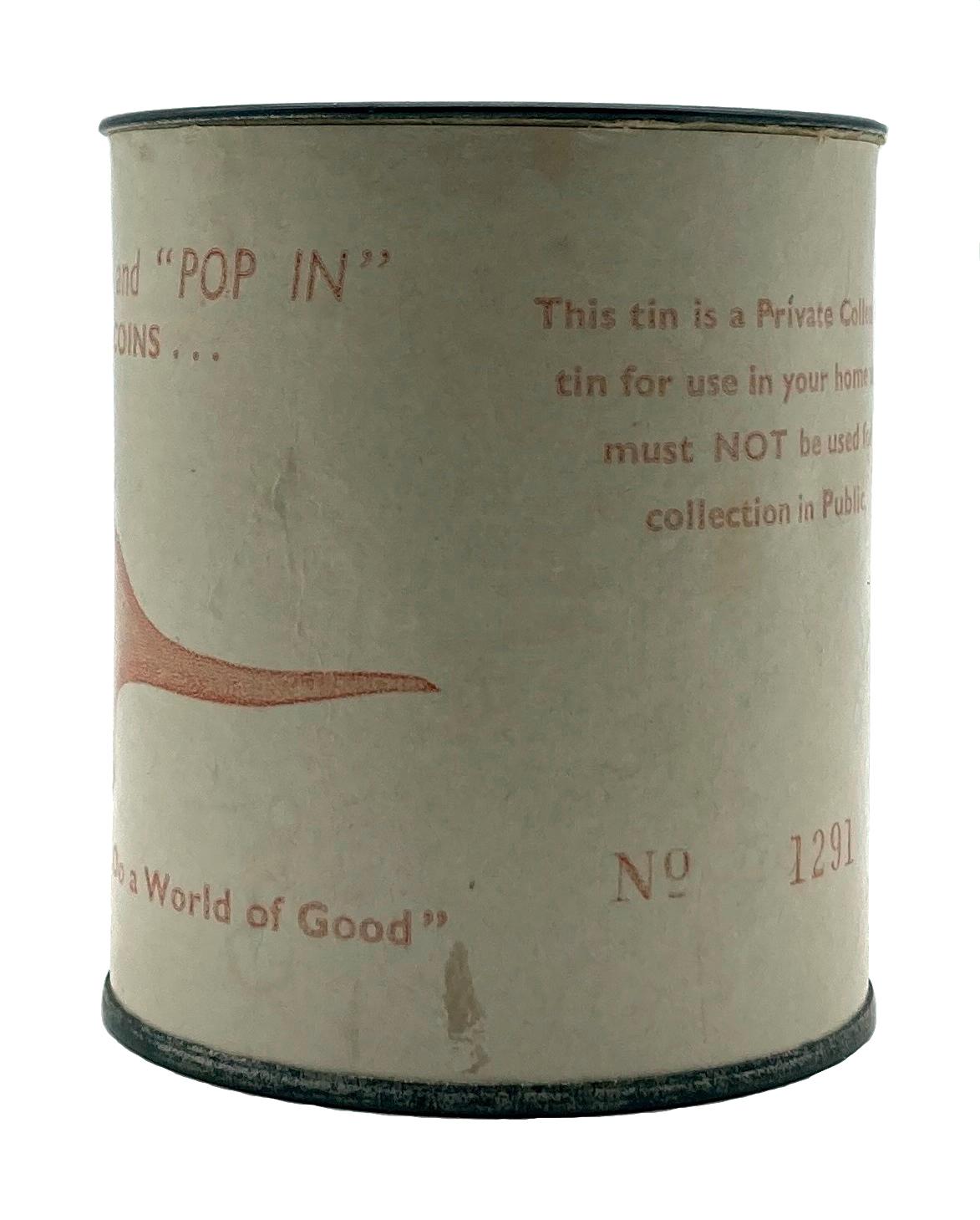 Australian Red Cross Society (Victorian Division) collection tin - side view
