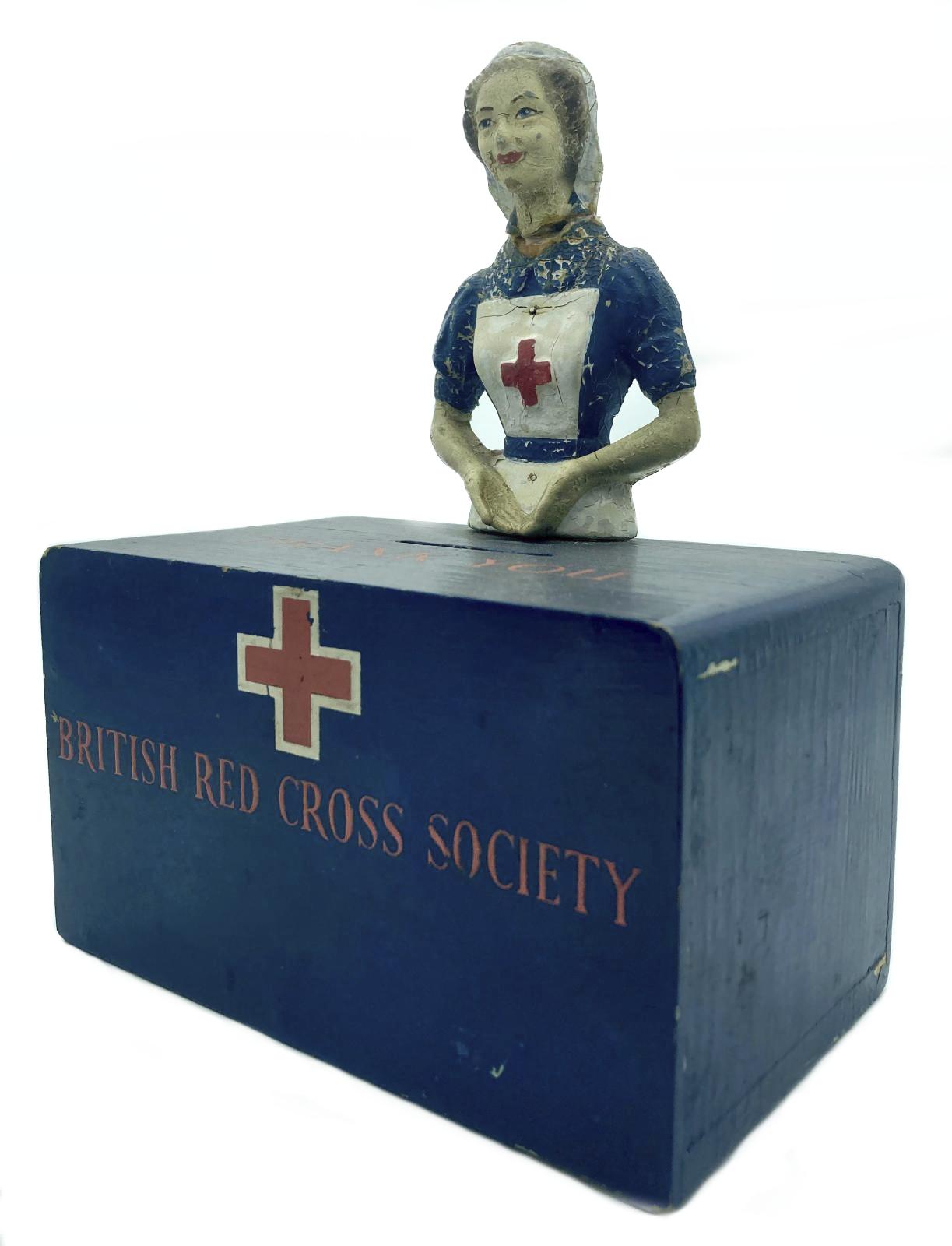BRCS collection box featuring figure of nurse - side view