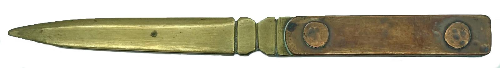 Underside of trench art letter opener