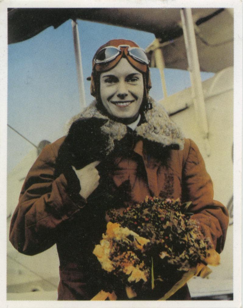 Sanitarium collector card featuring aviatrix Jean Batten