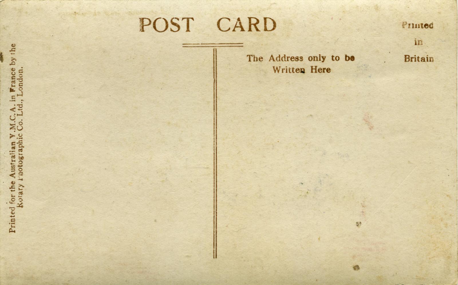Reverse of Cyril Leyshon-White 'Greetings from France' Xmas 1916 postcard 1