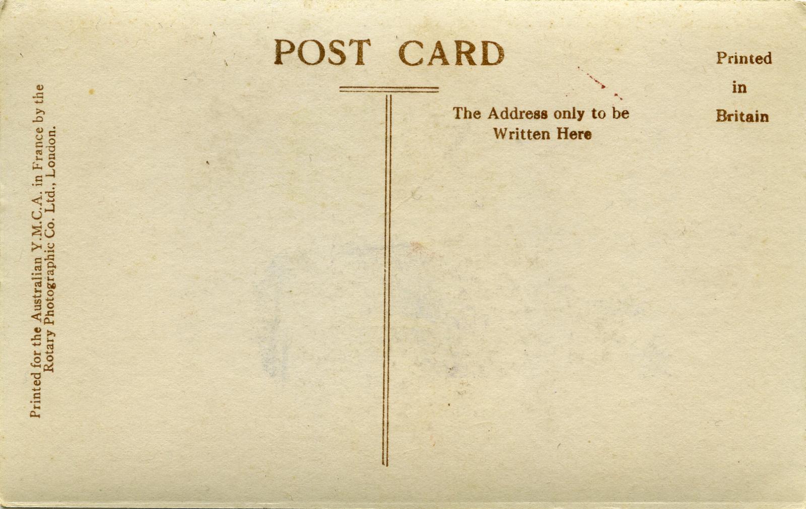 Reverse of Cyril Leyshon-White 'Greetings from France' Xmas 1916 postcard 2