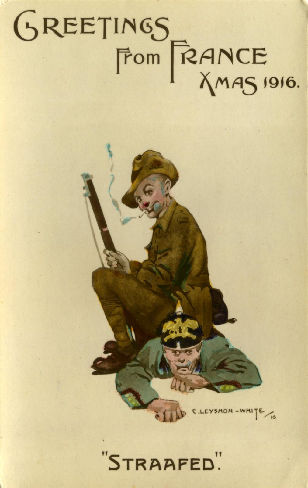 Cyril Leyshon-White 'Greetings from France' Xmas 1916 postcard 4