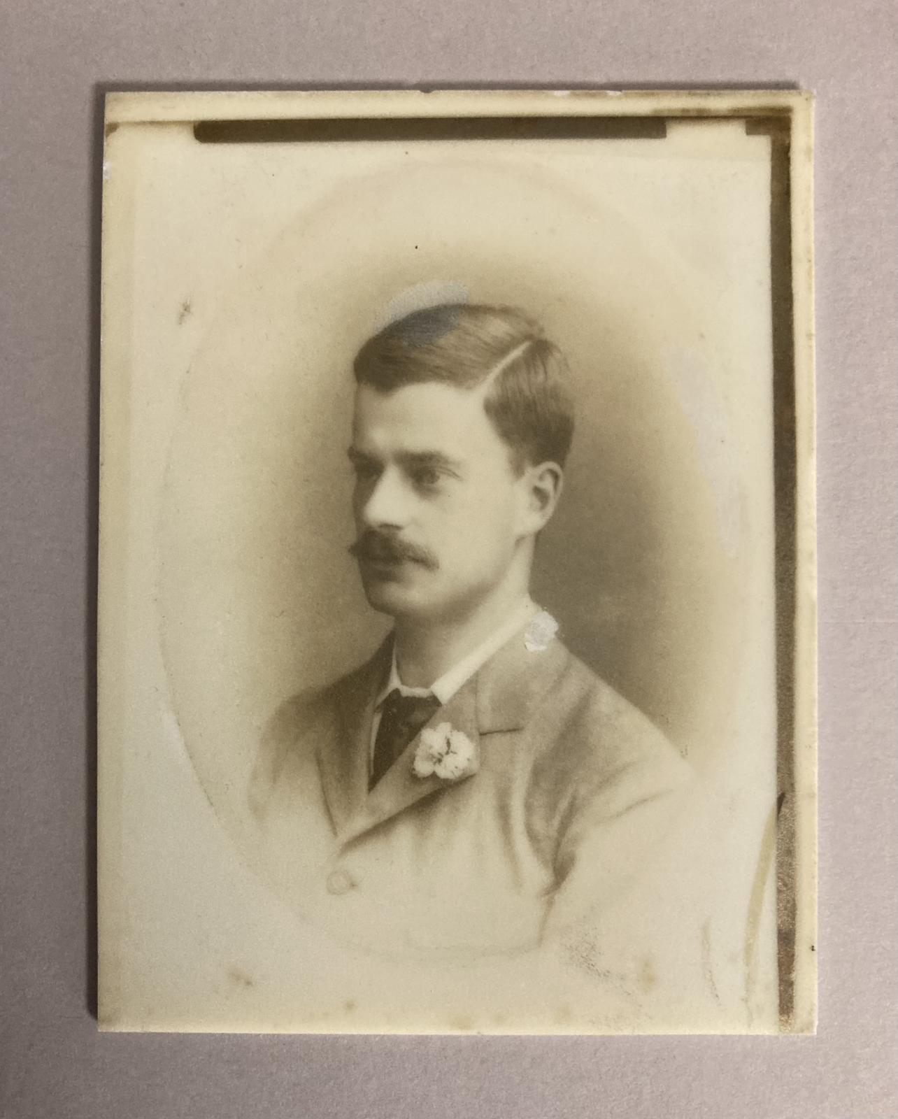 Portrait of Dr William Elgee on milk glass or opalotype 