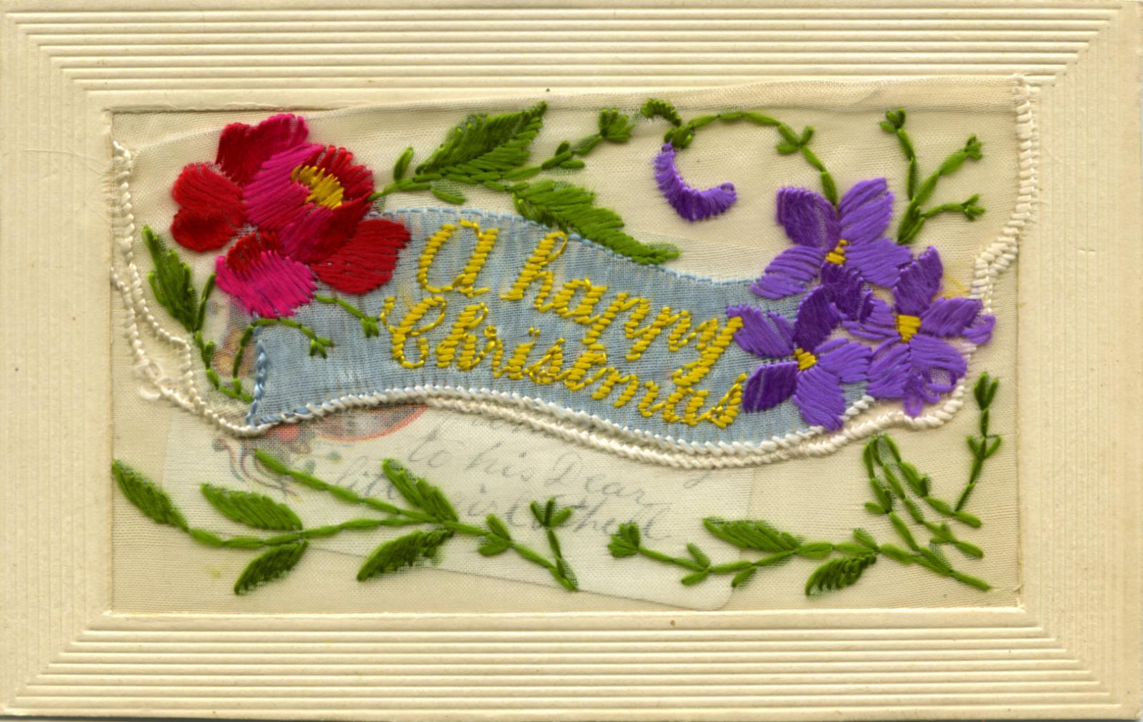 WWI silk postcard sent to Ethell May from Daddy