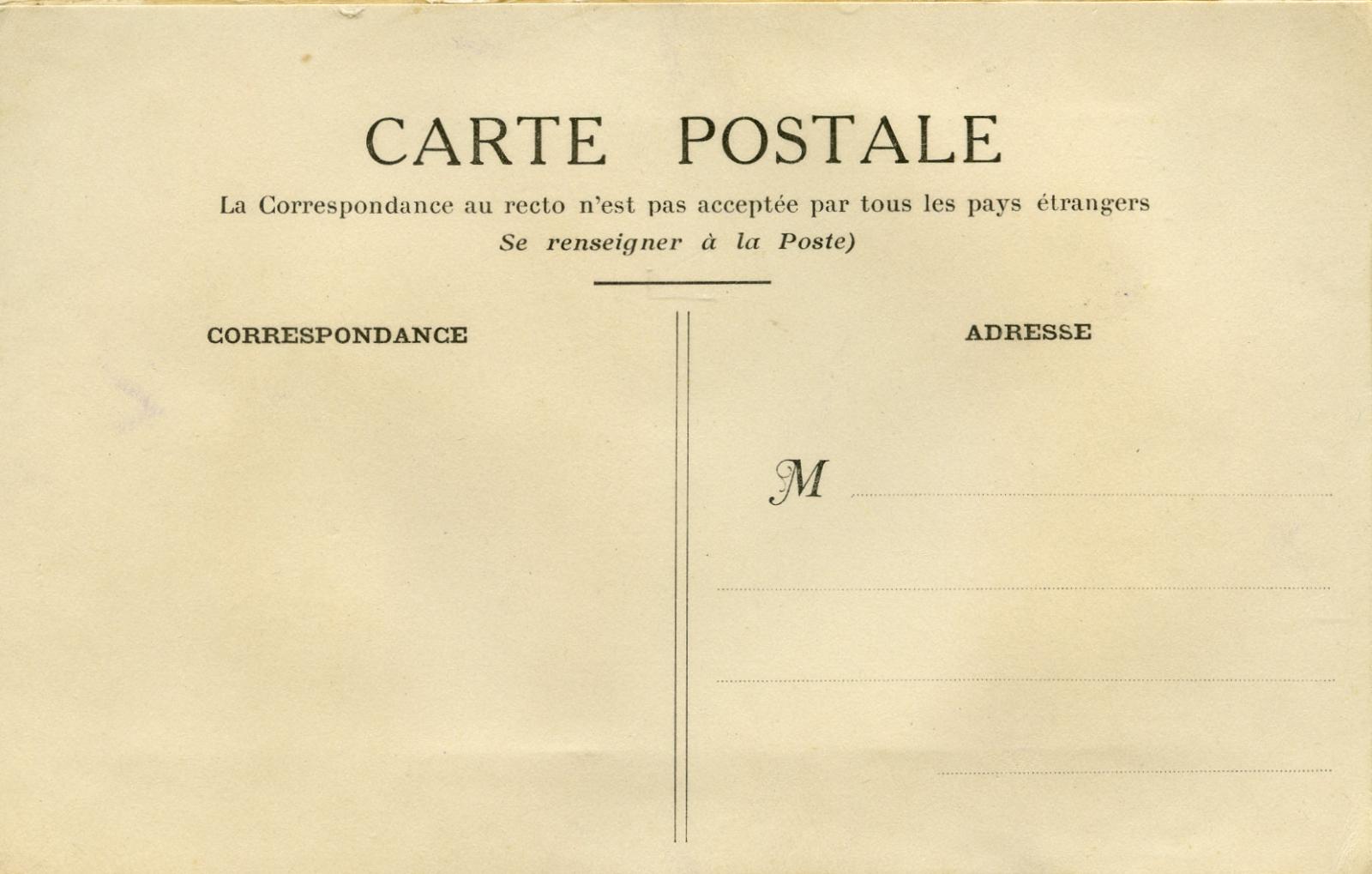 Reverse of WWI silk postcard with flags of the Allies
