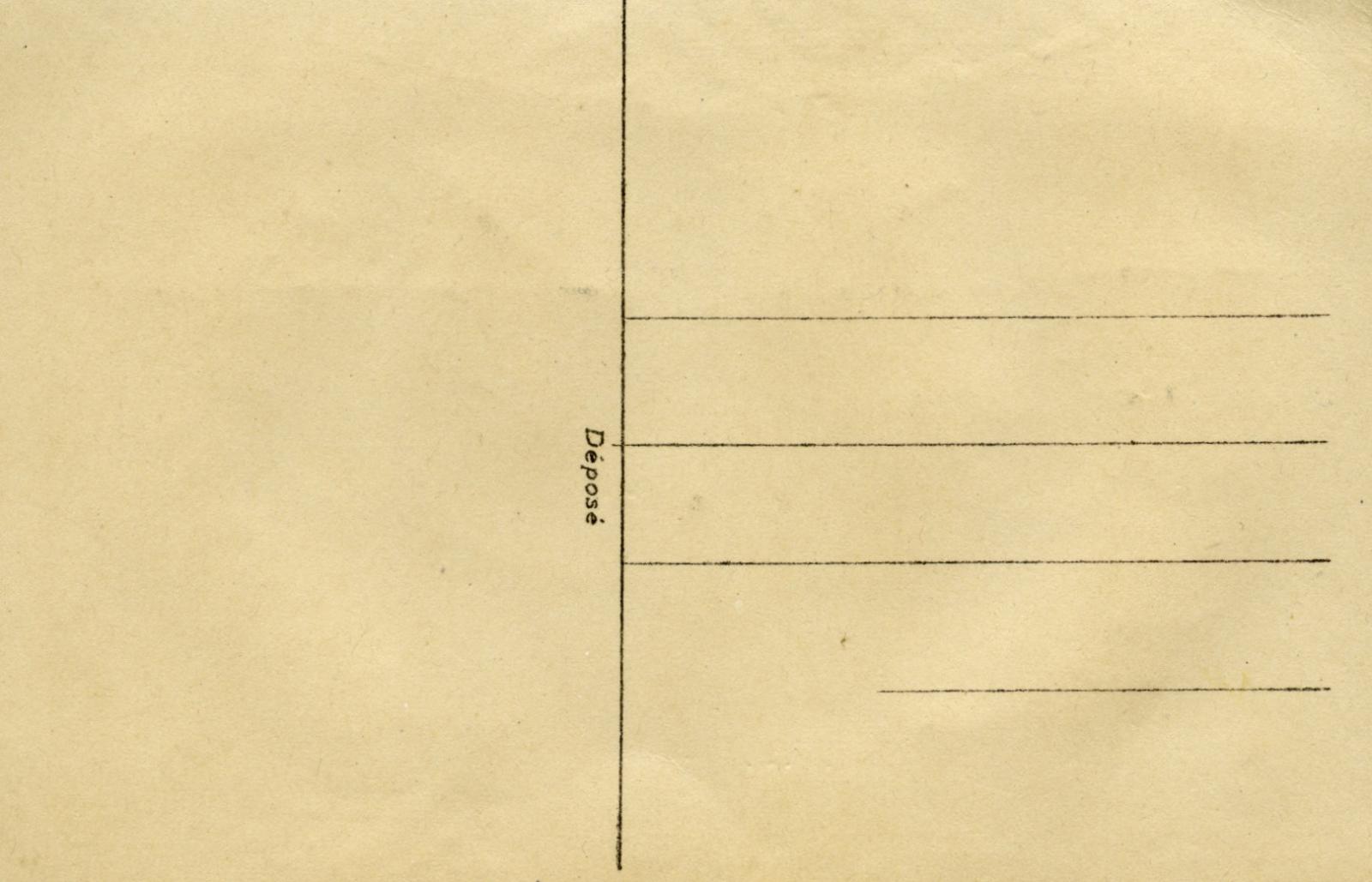 Reverse of WWI silk postcard with flags and wreath