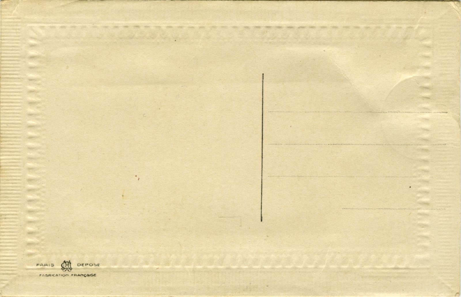 Reverse of WWI silk postcard 'Hope and Love'