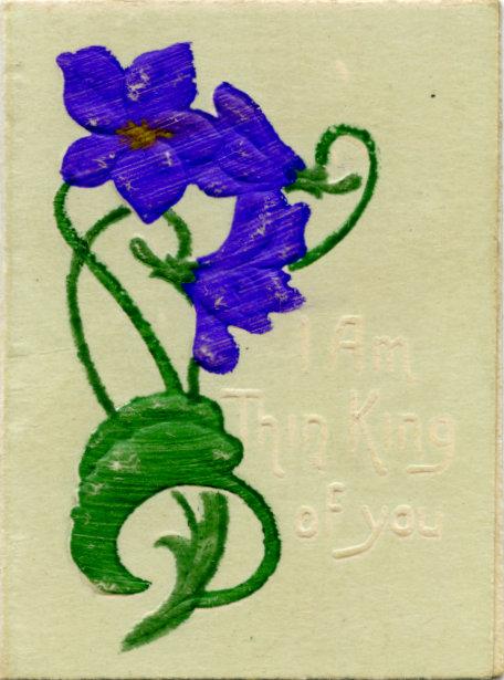 Small card insert from WWI silk postcard sent to Irene Glayds from Daddy
