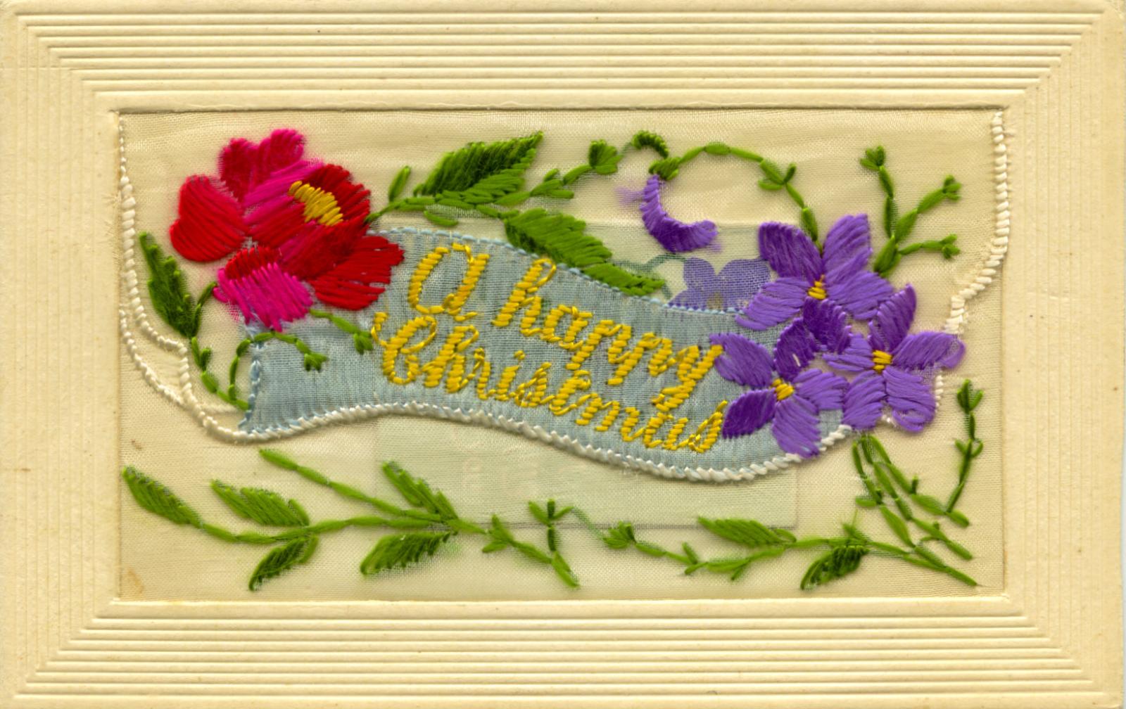 WWI silk postcard sent to Irene Glayds from Daddy