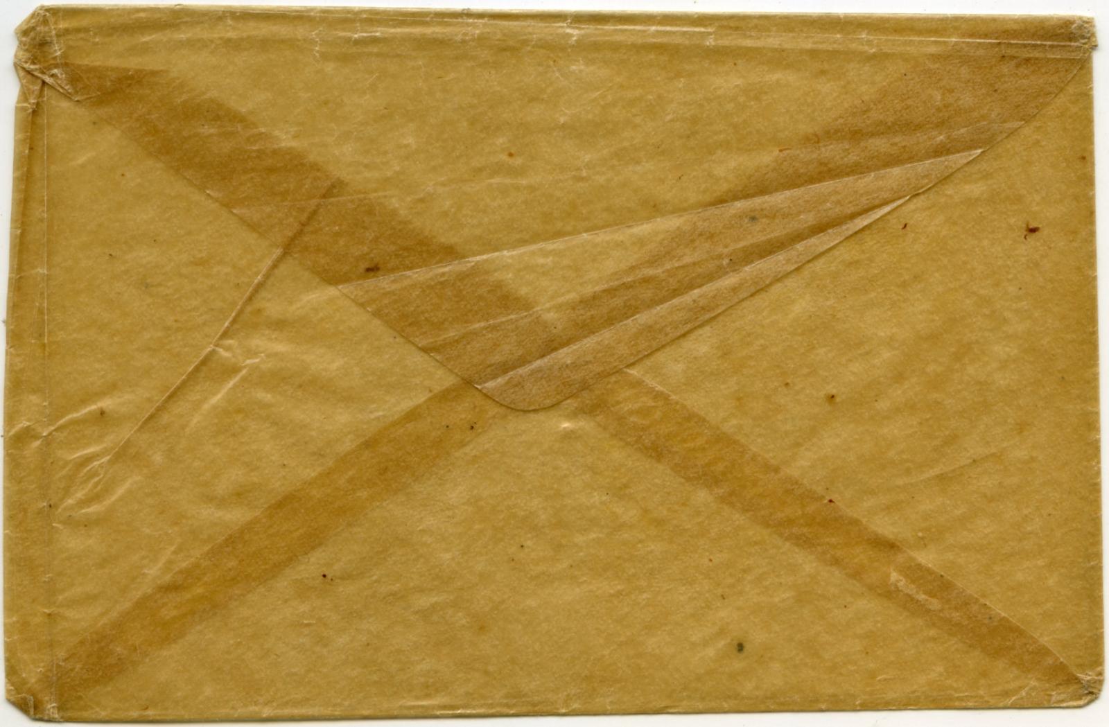 Envelope of WWI silk postcard sent to wife from Daddy July 4 1916