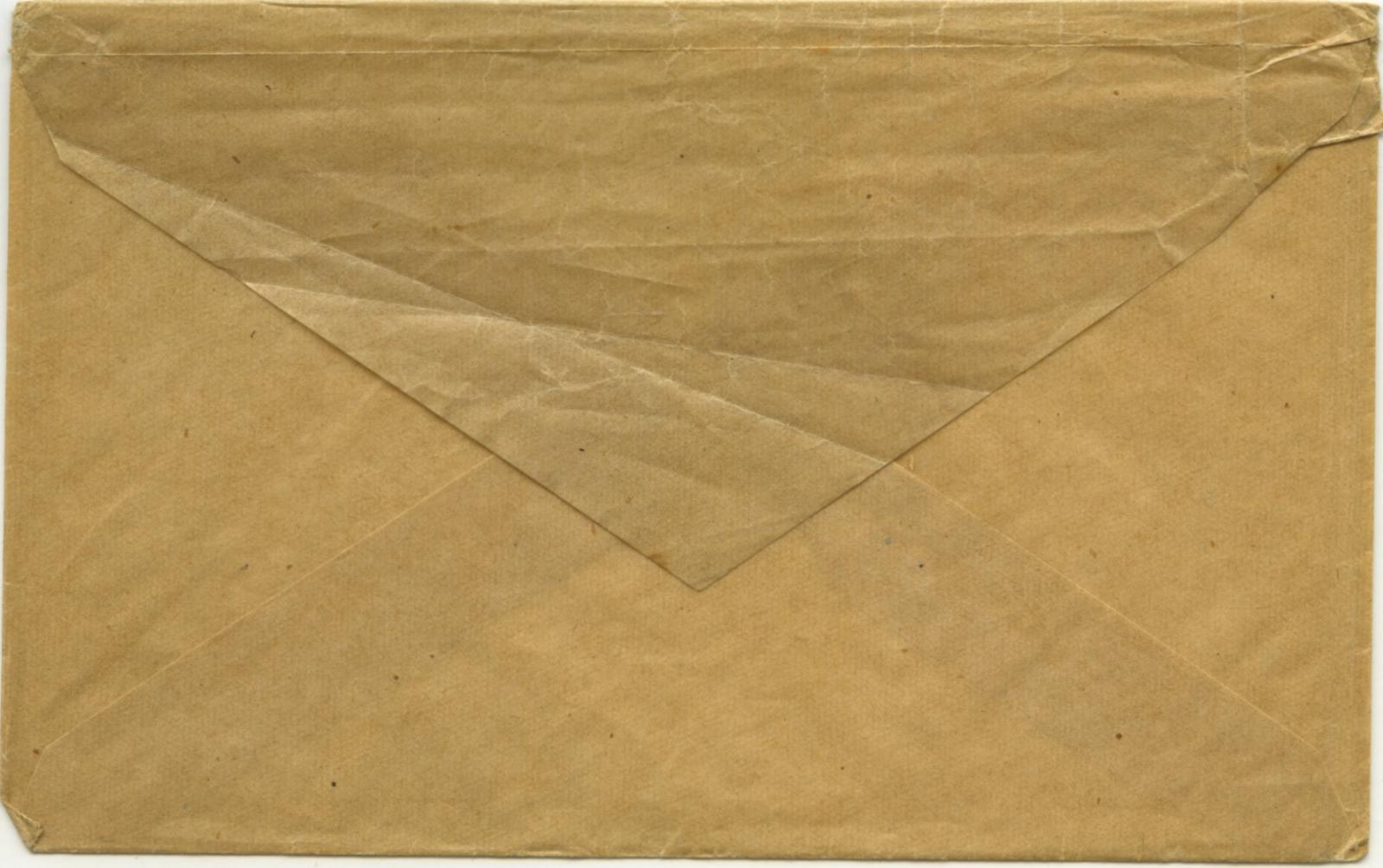 Envelope of WWI silk postcard sent from Daddy to Ethell