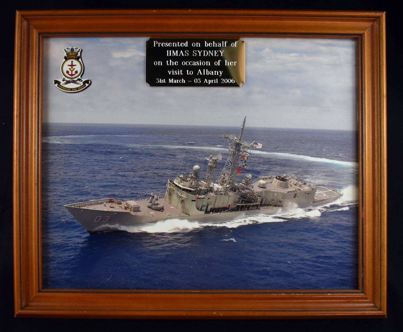 HMAS Sydney Framed Photograph Plaque