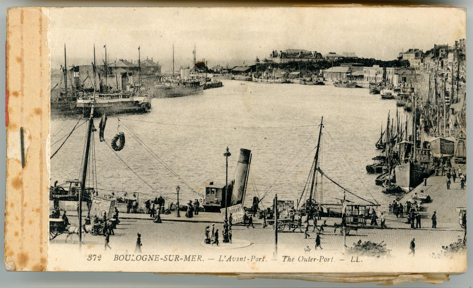 First World War Booklet of Detachable “Boulogne-Sur-Mer” Postcards from Pte. Edward Charles MOUCHEMORE 6351