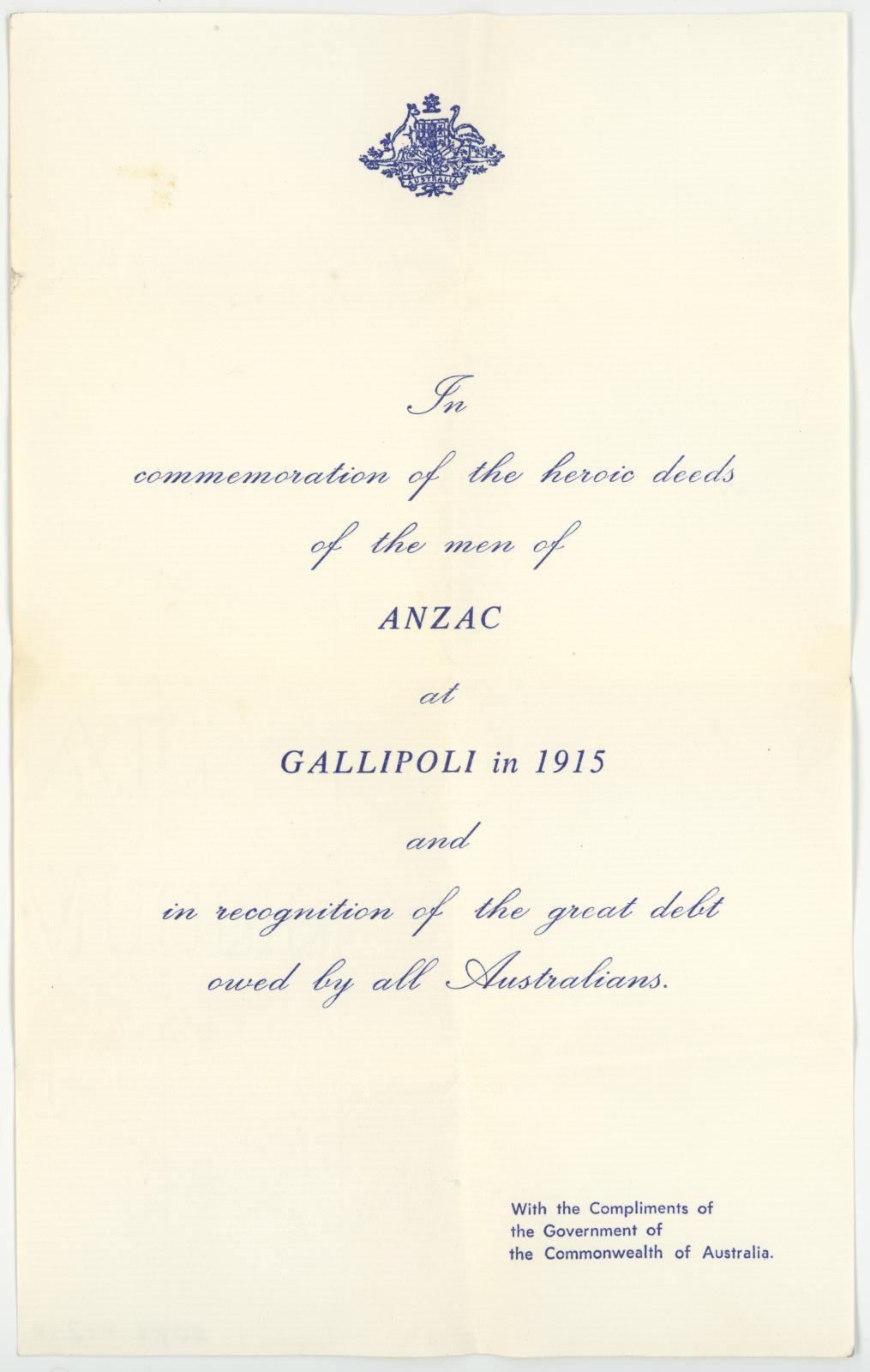 Commemoration Certificate