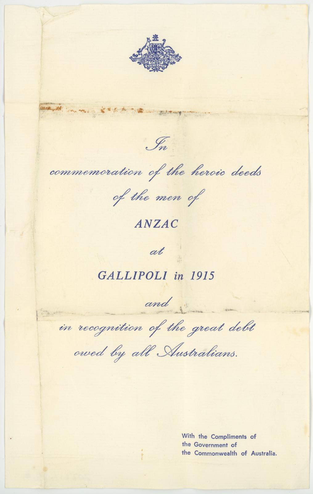 Certificate of Commemoration