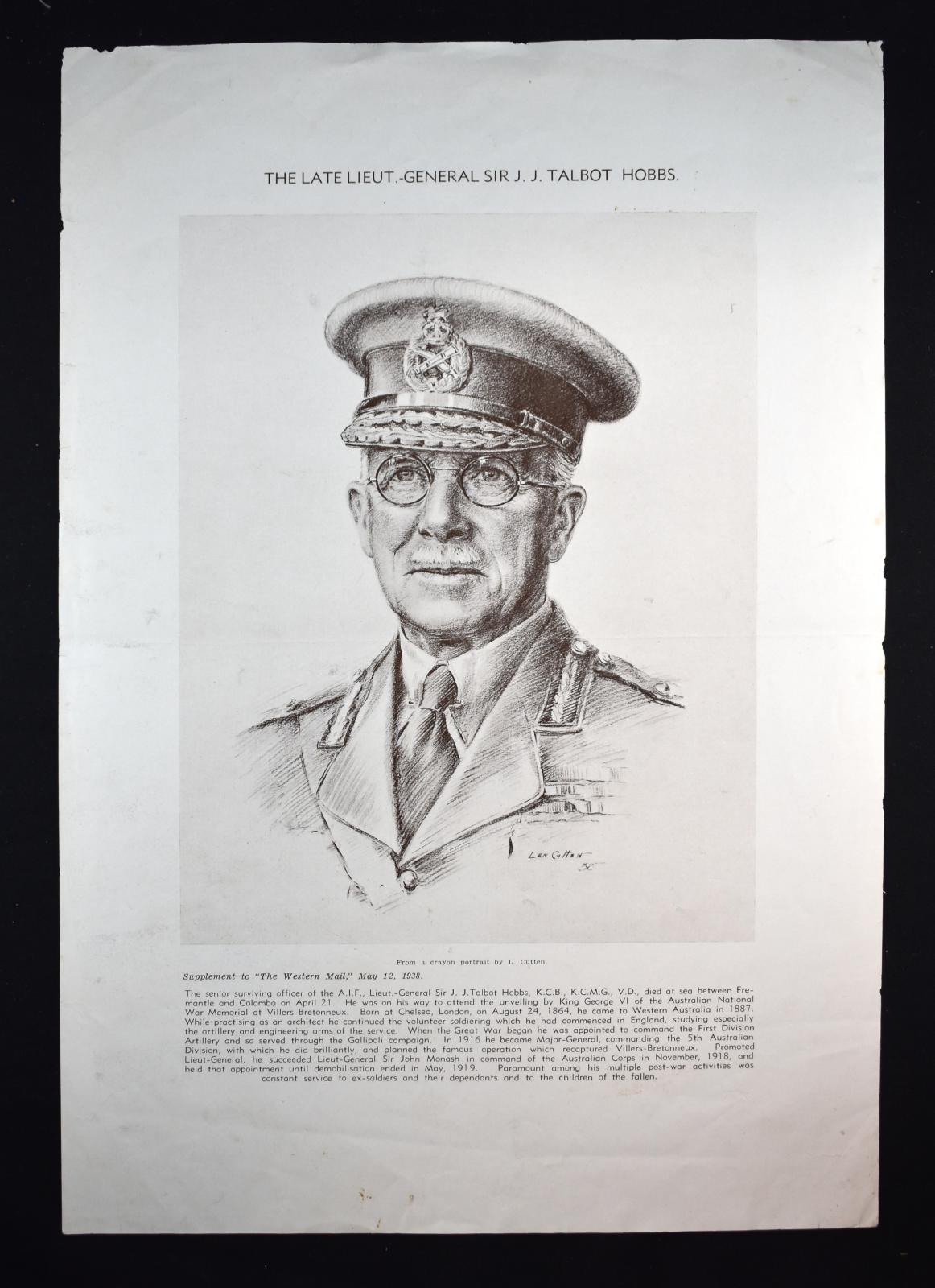 Print of Lieut-General Sir Talbot HOBBS