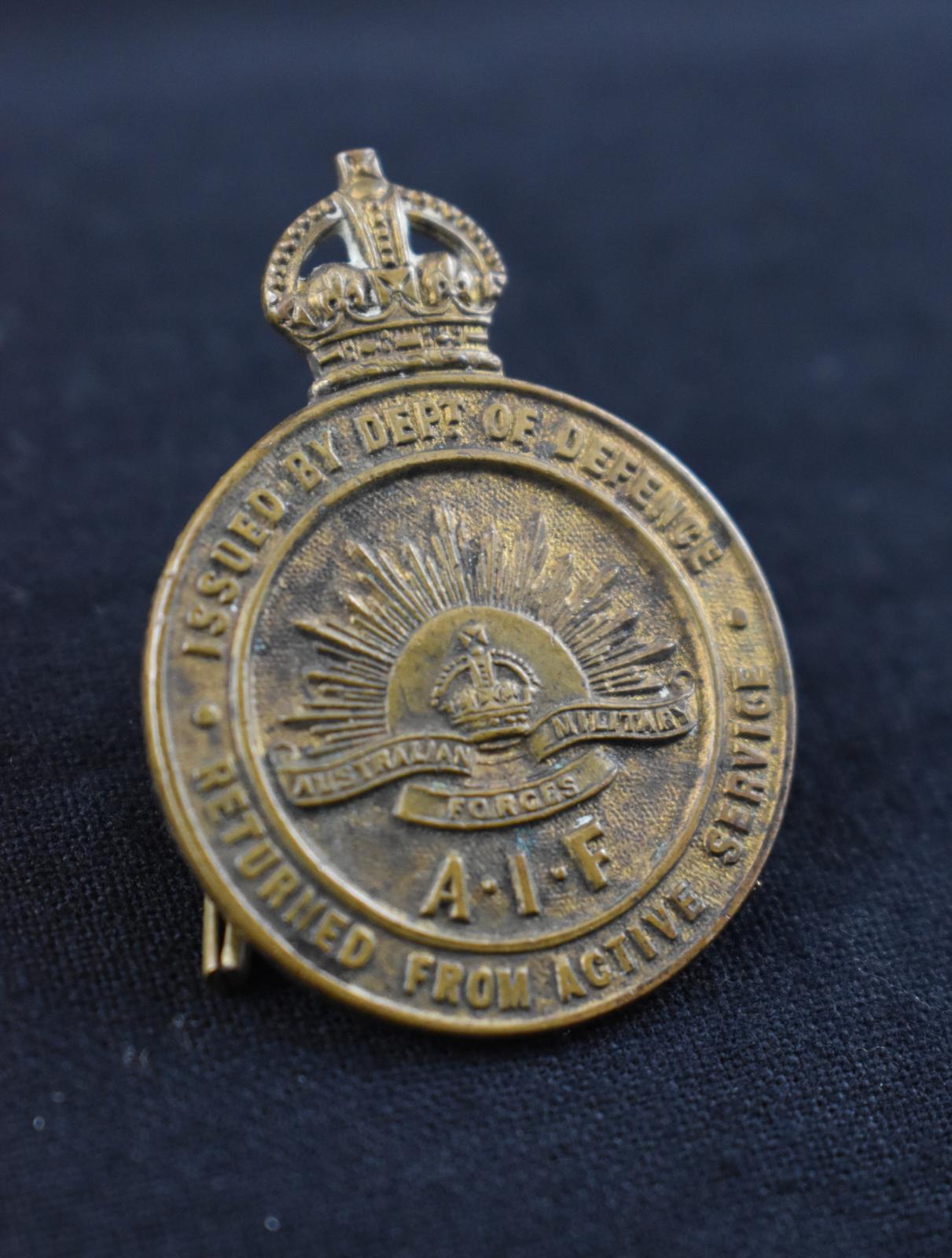 First World War ‘Returned from Active Service’ 