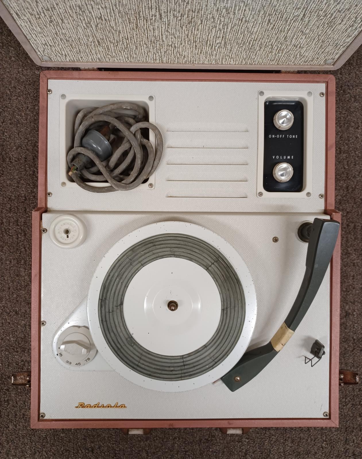 Overhead of portable record player