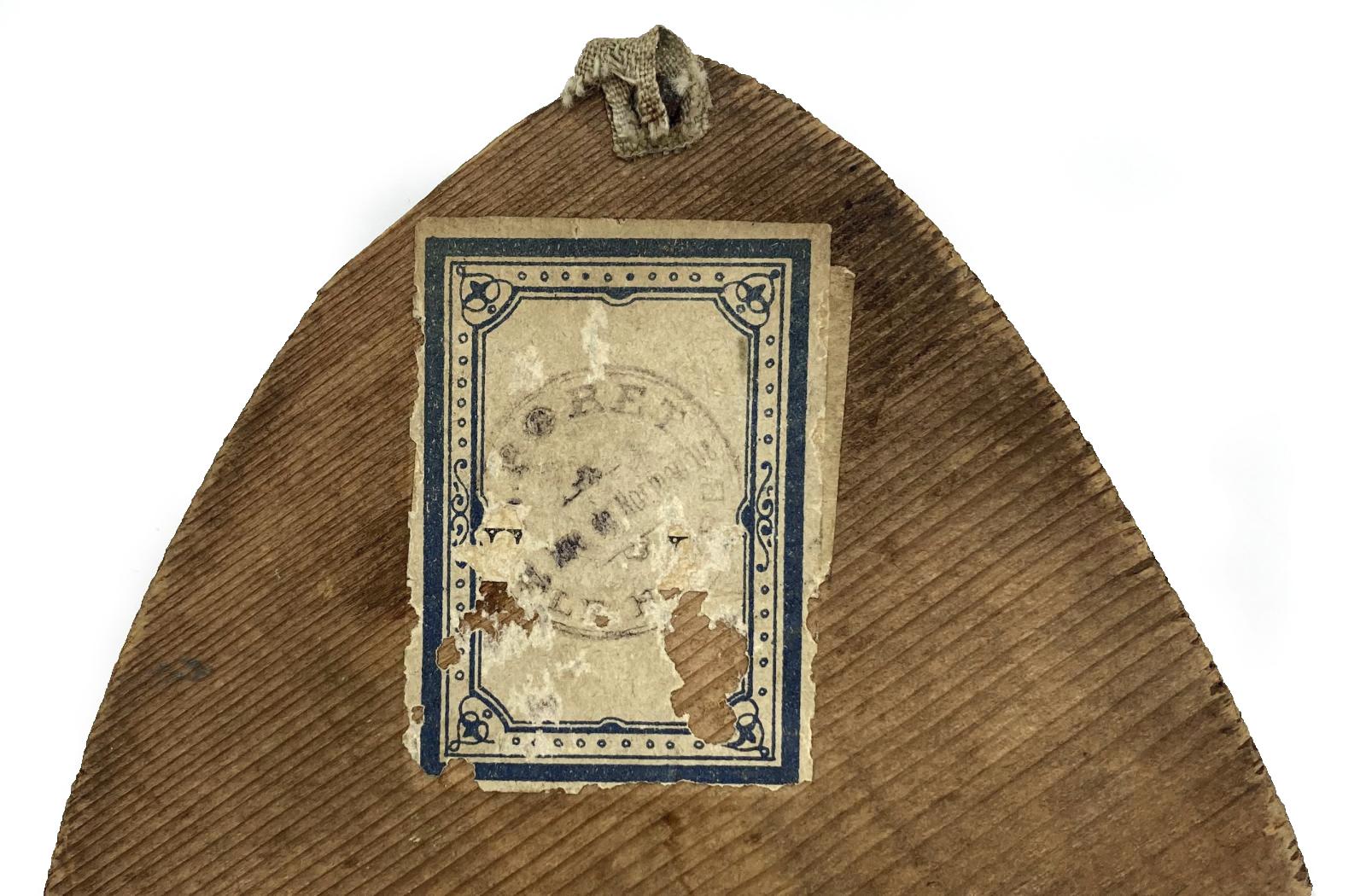 Close-up of reverse showing manufacturer's label - 2