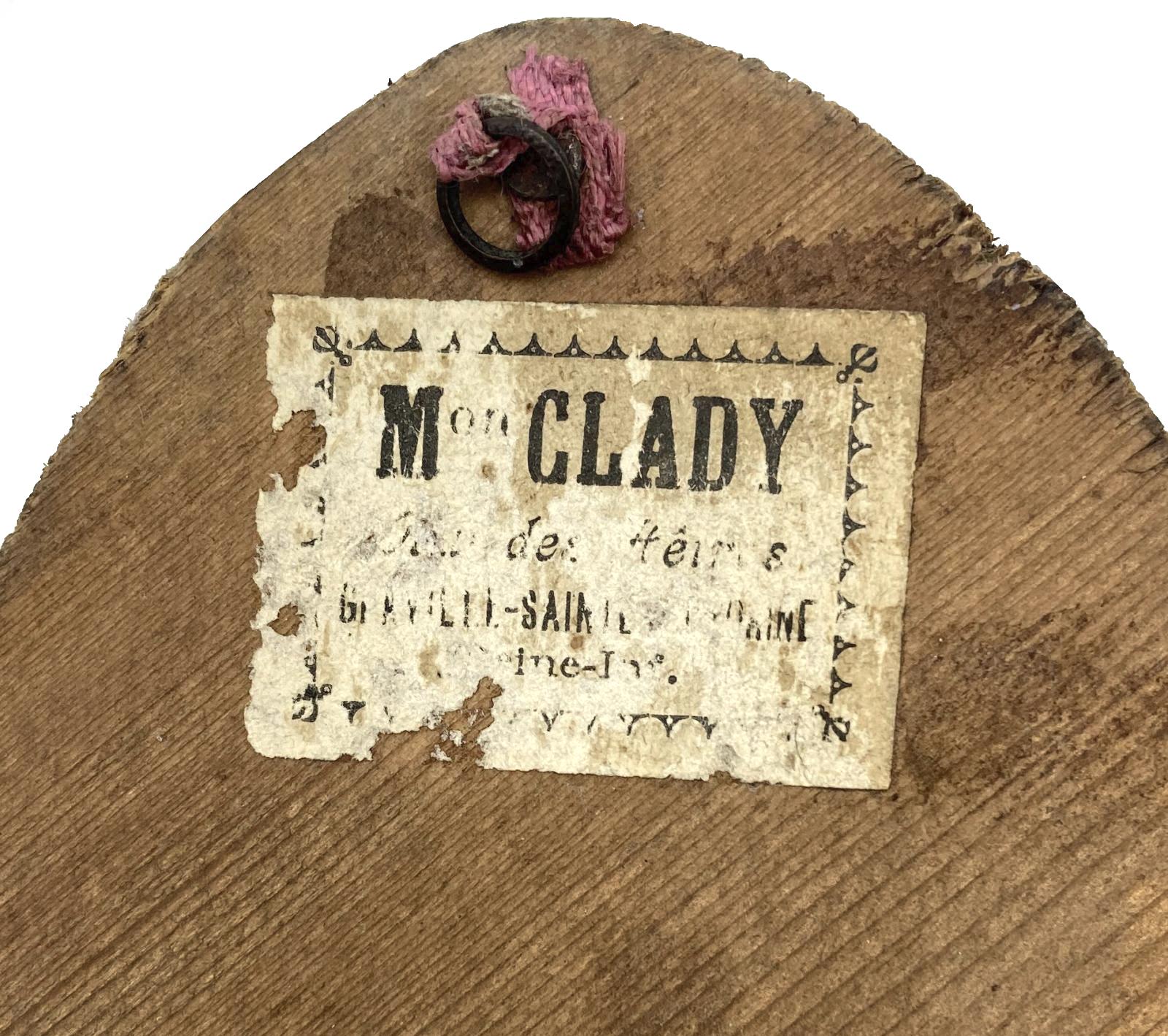 Close-up of reverse showing manufacturer's label - 1