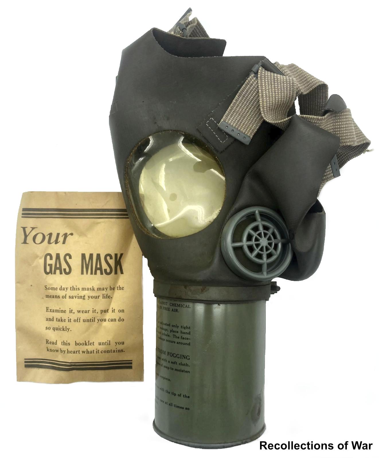 Gas mask and instruction booklet