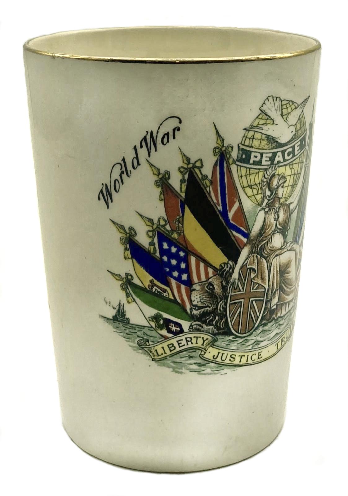 Side view of Peace Beaker celebrating the end of the Great War - large