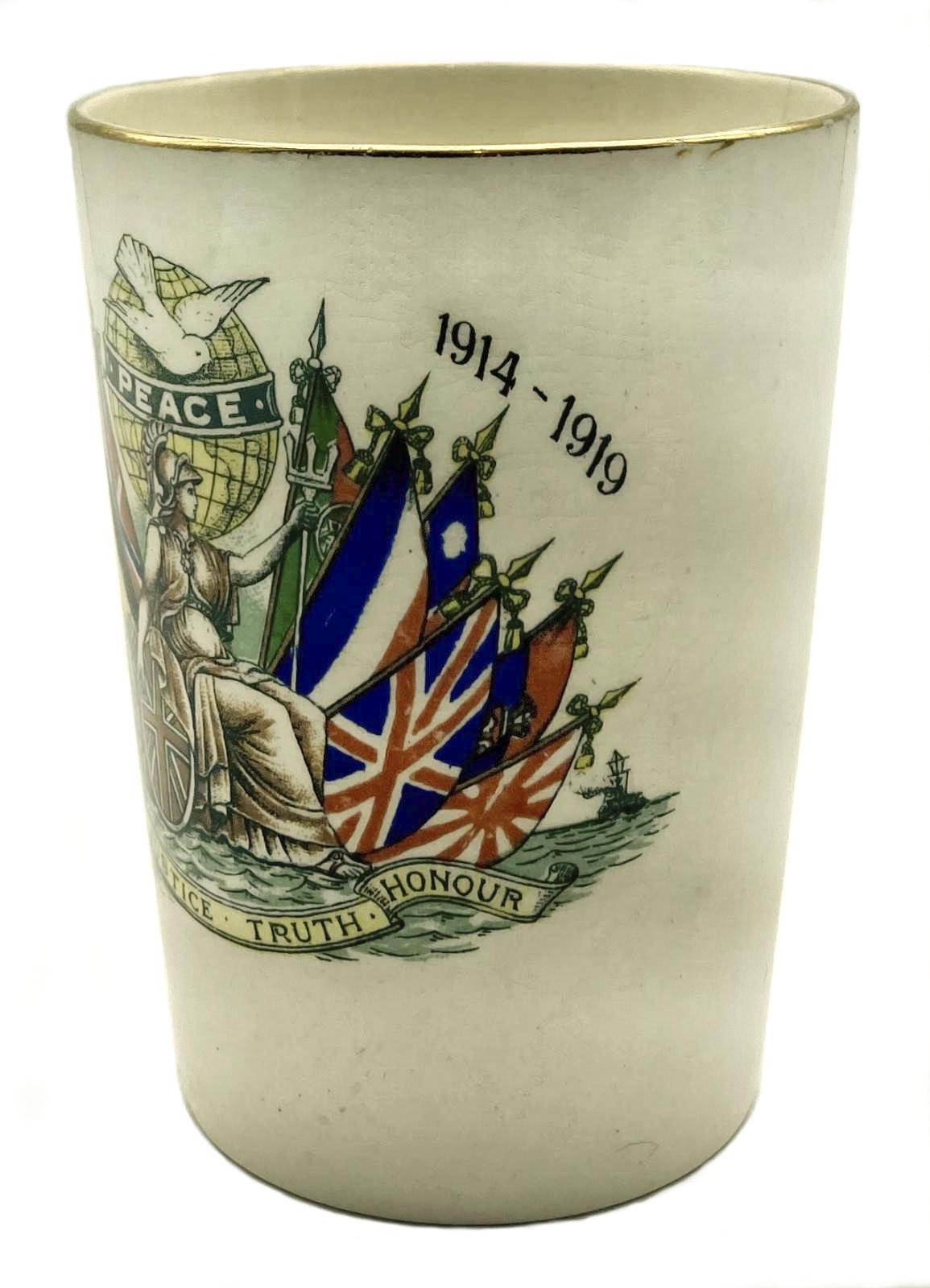 Other side view of Peace Beaker celebrating the end of the Great War - large