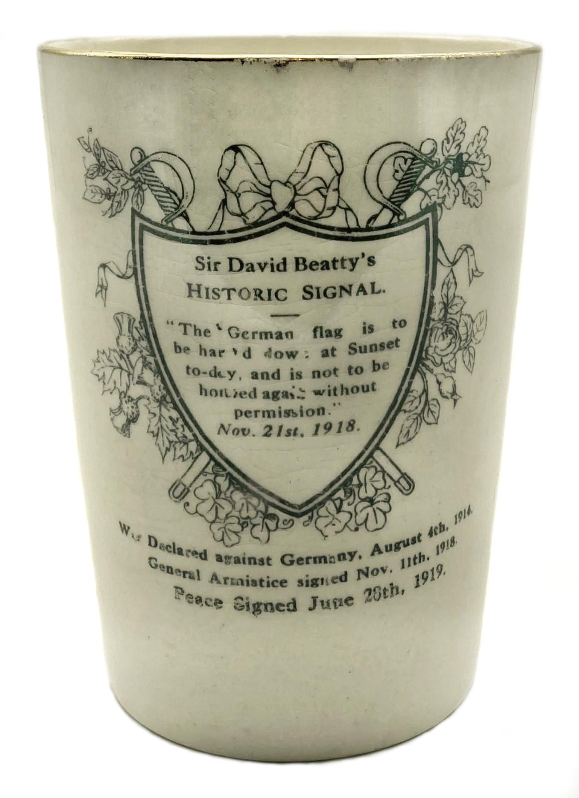 Back view of Peace Beaker celebrating the end of the Great War - large