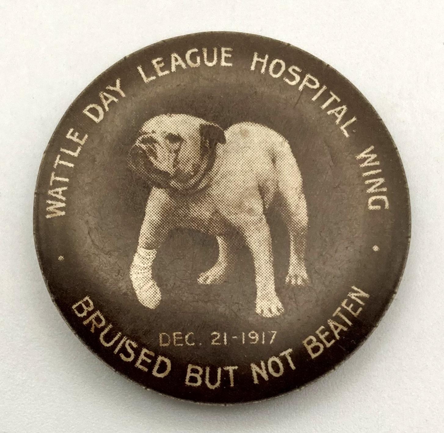 'Wattle Day League Hospital Wing' fundraising badge 1917 - large size