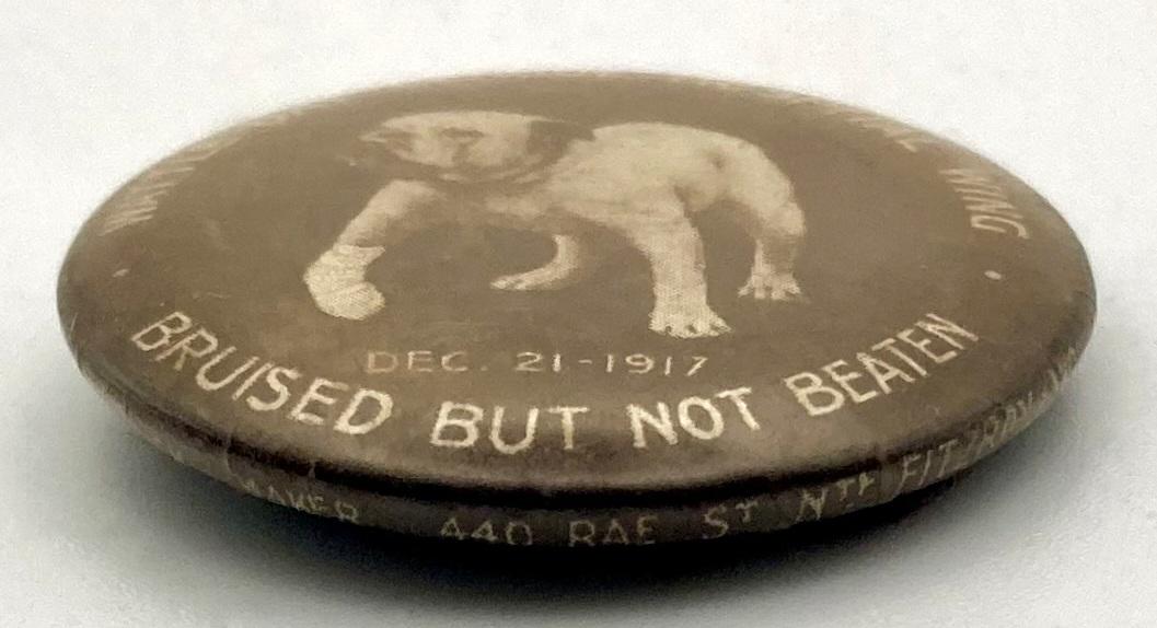 Side view of 'Wattle Day League Hospital Wing' fundraising badge 1917 - large size