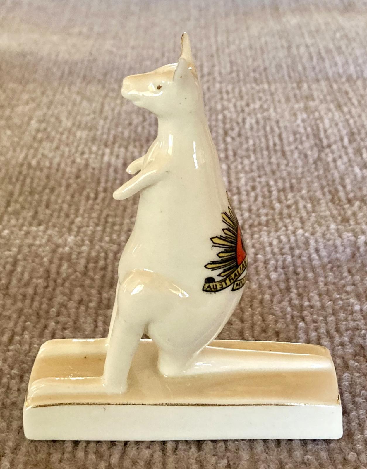Side view of Willow Art China crested ware kangaroo
