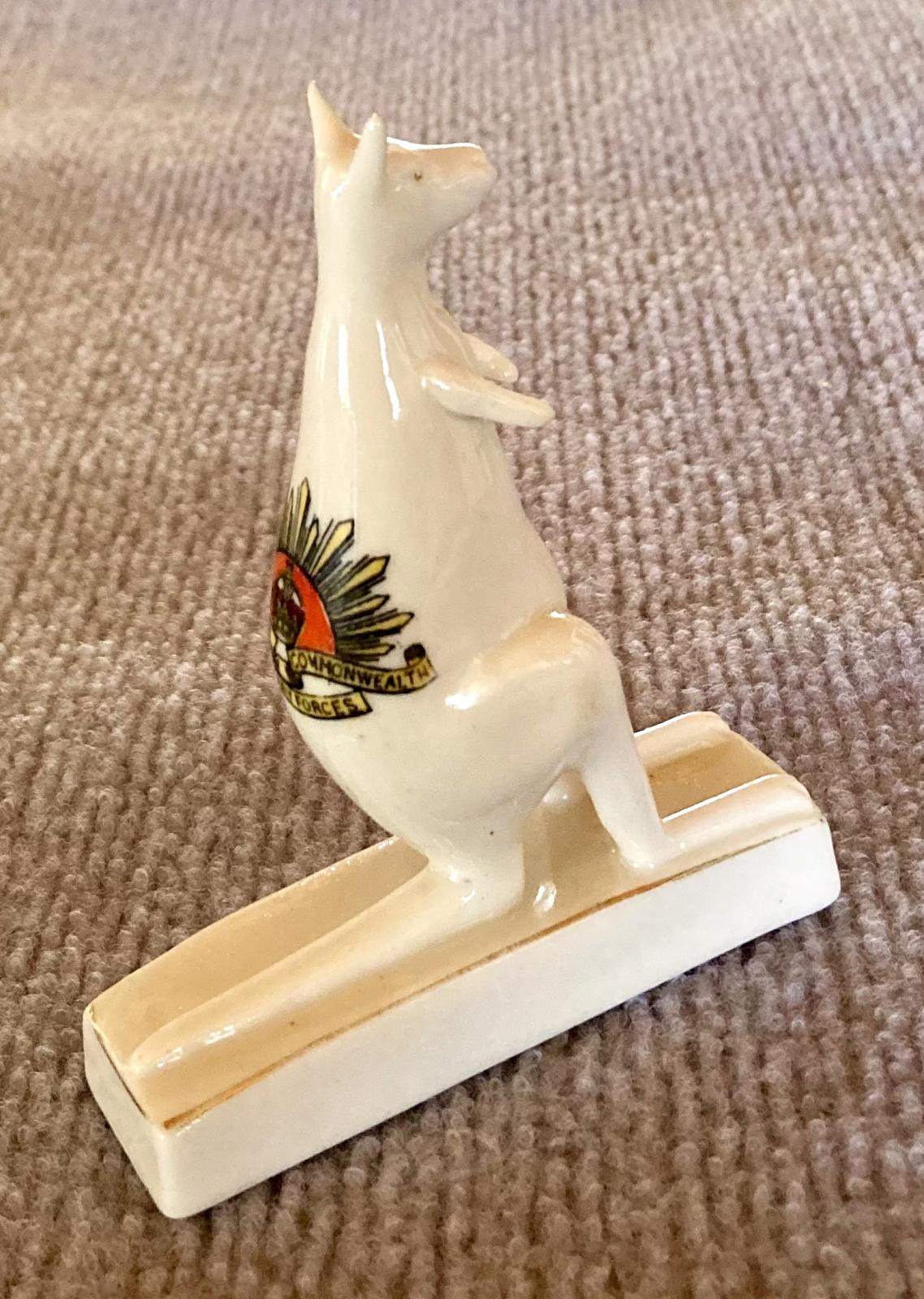 Other oblique view of reverse of Willow Art China crested ware kangaroo