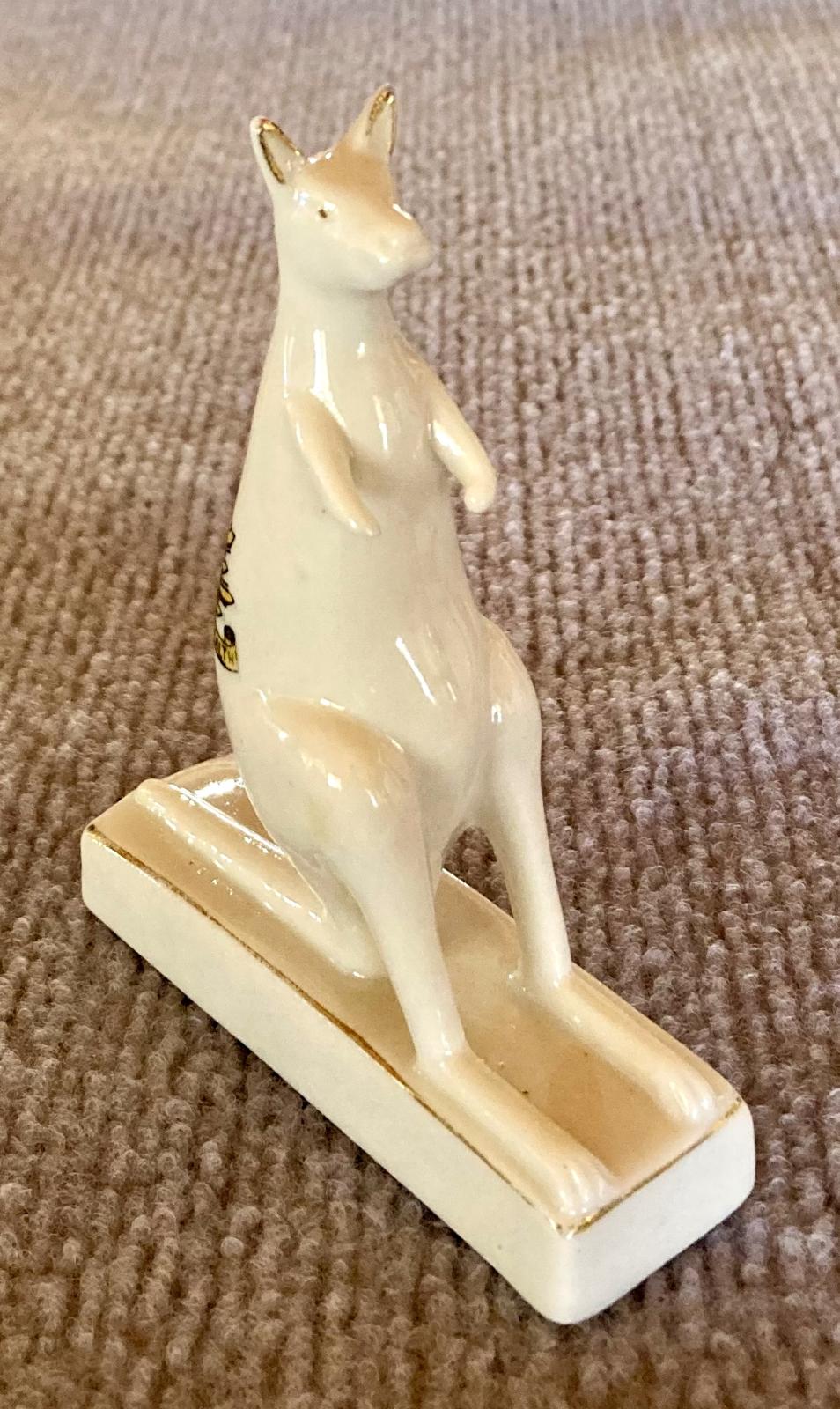 Other oblique view of front of Willow Art China crested ware kangaroo