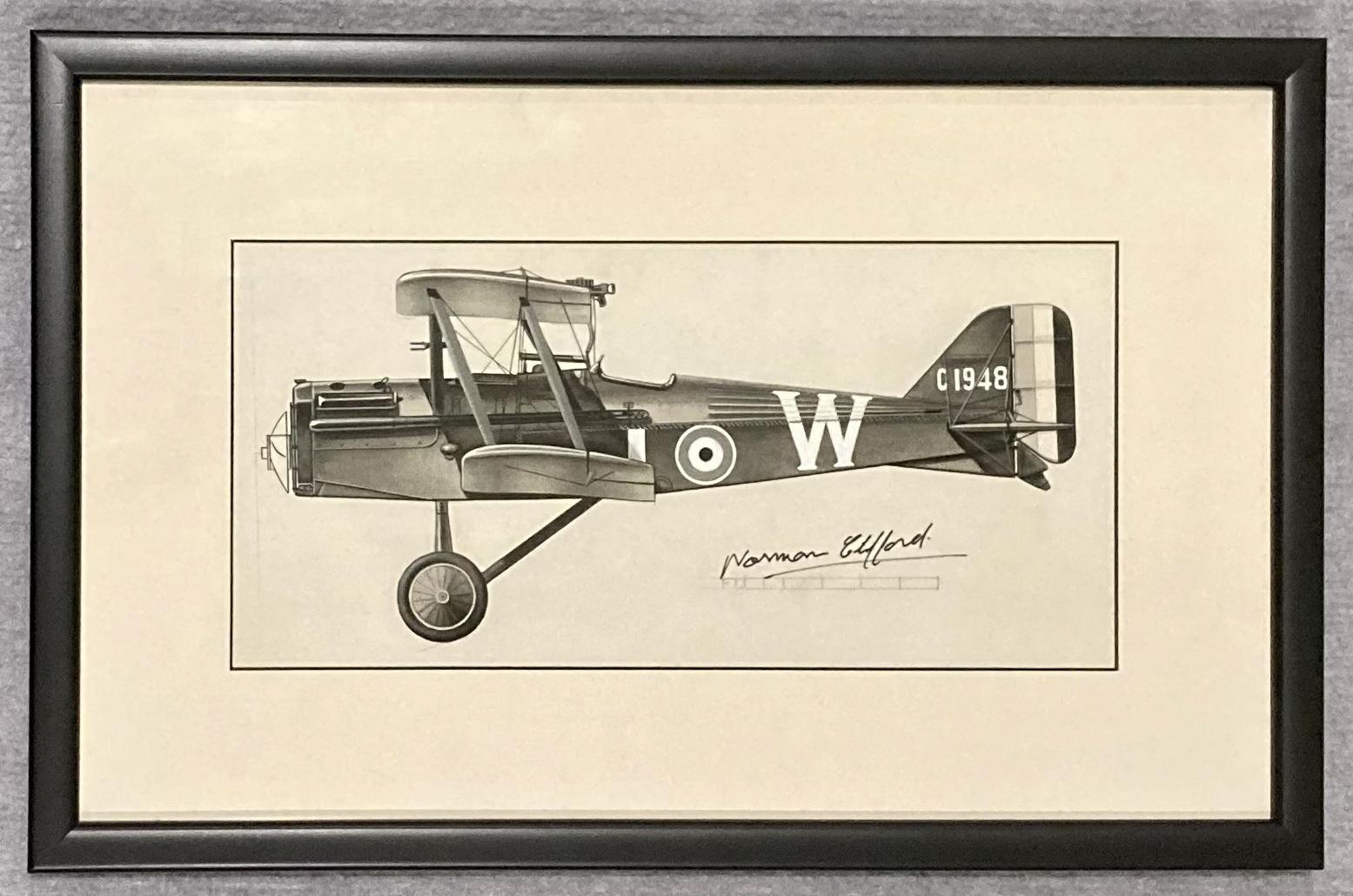 Norman Clifford profile drawing - Royal Aircraft Factory S.E.5a - C1948