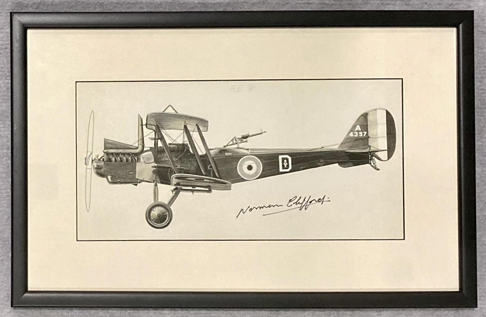 Norman Clifford profile drawing - Royal Aircraft Factory R.E.8 - A4397