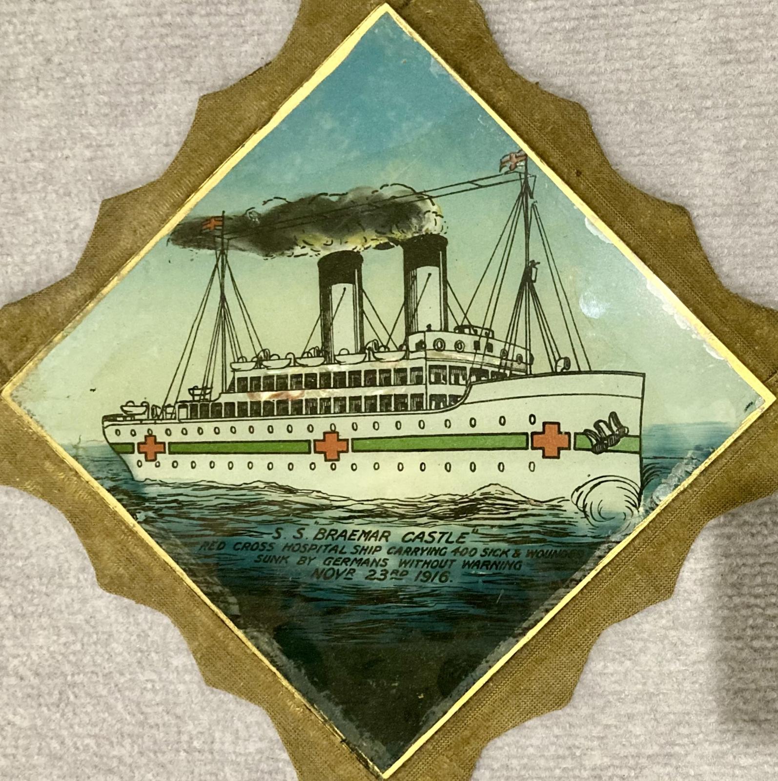 Close up of centre of reverse glass painting