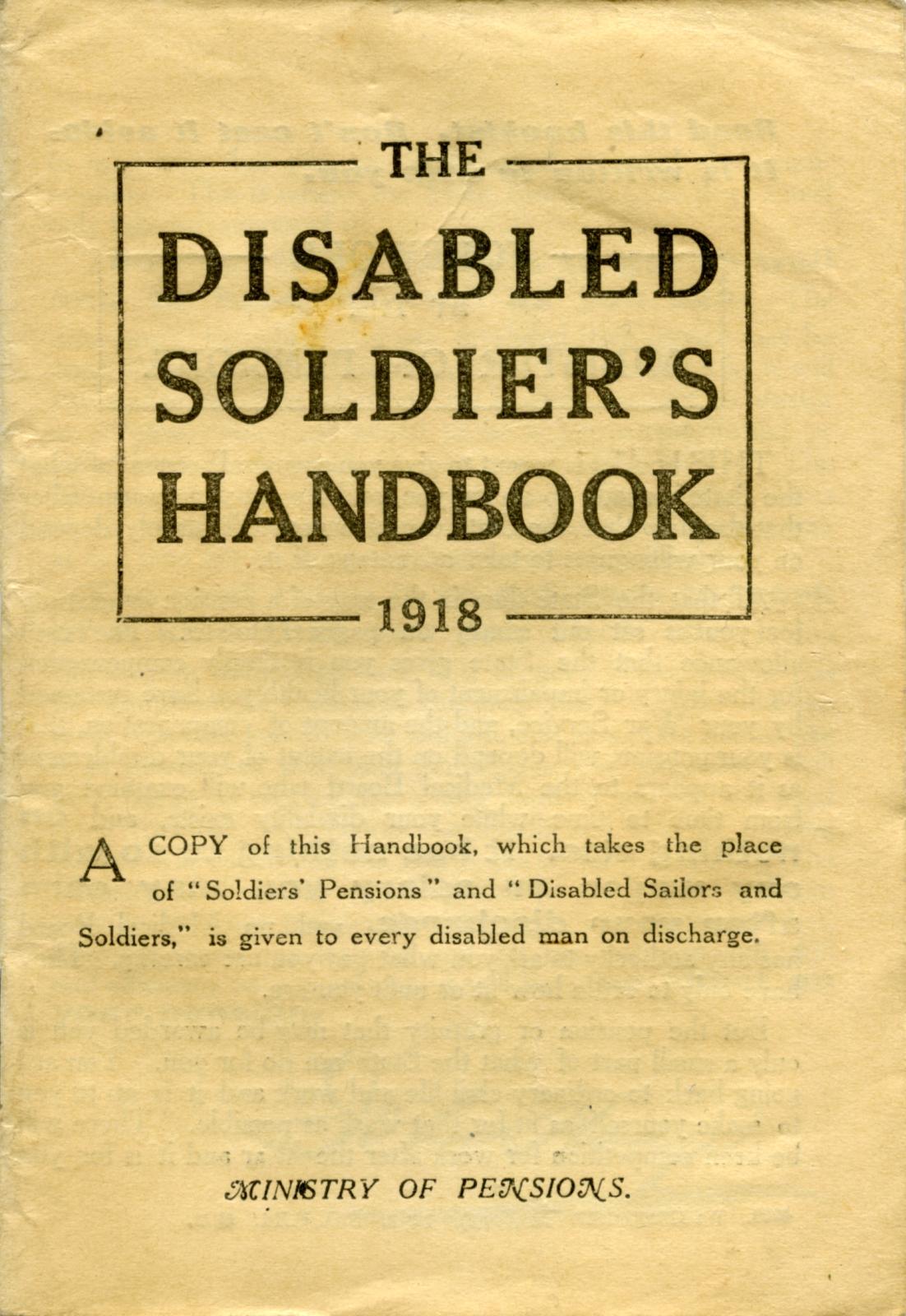 The Disabled Soldiers' Handbook 1918