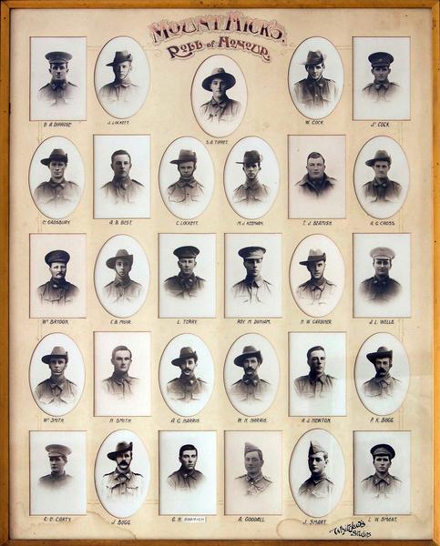 Mt. Hicks Pictorial Honour Roll featuring George Bramich (Photo from Virtual War Memorial Australia)