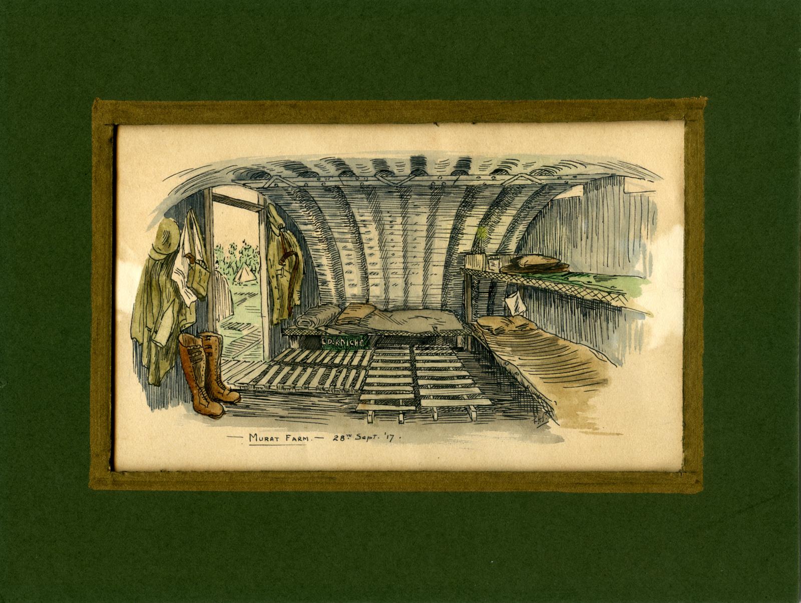 Leslie Horton Partridge watercolour - Murat Farm, 28 September 1917