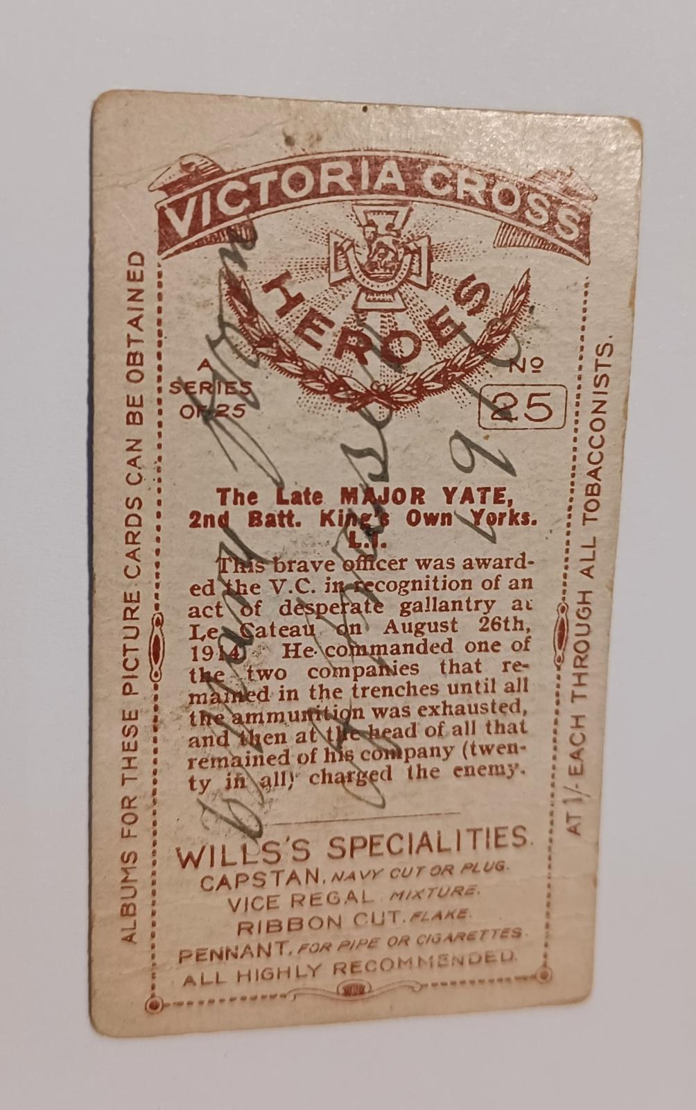 Back of card - text