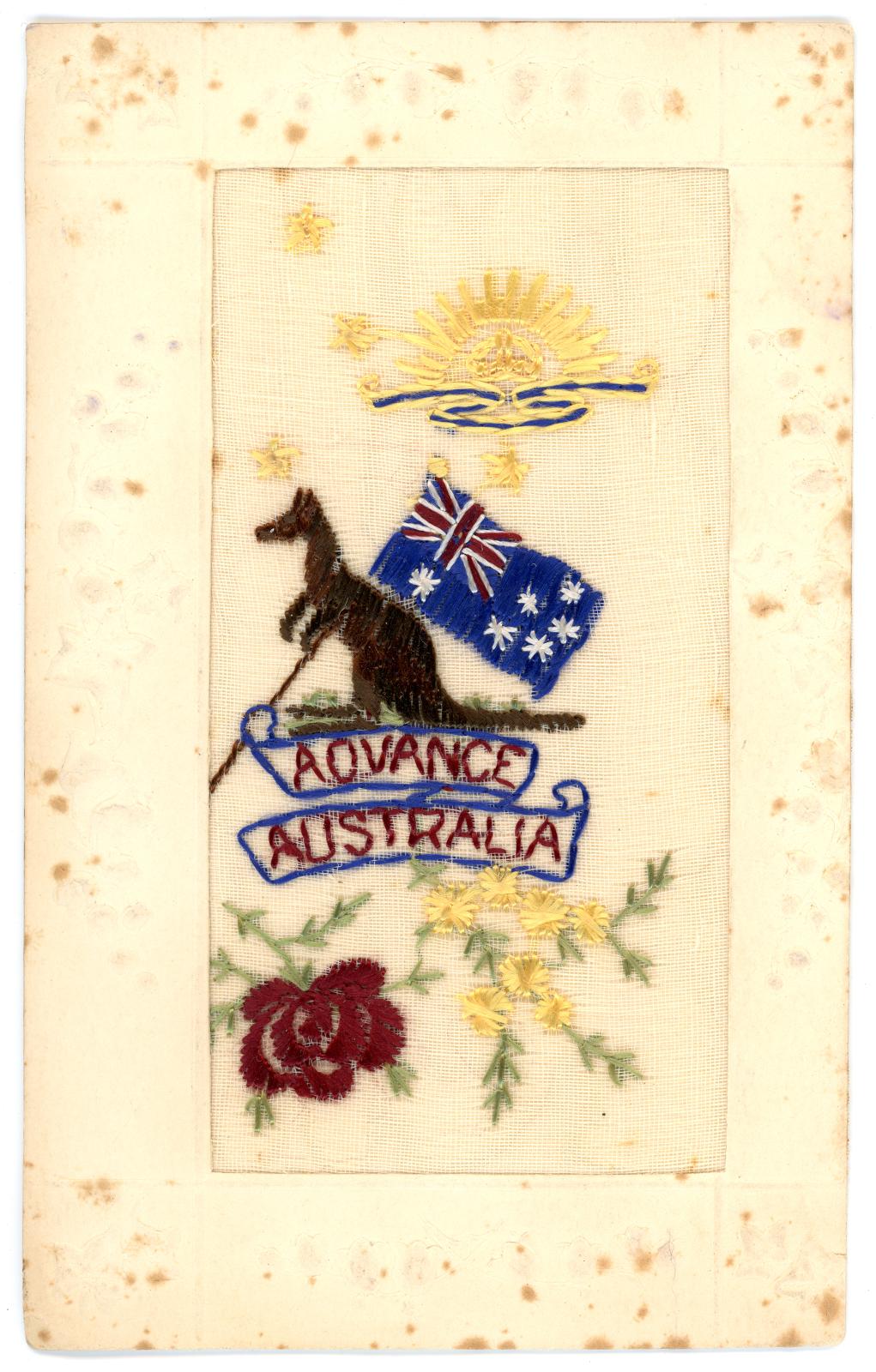 First World War Silk Postcard from Pte. Edward Charles MOUCHEMORE 6351