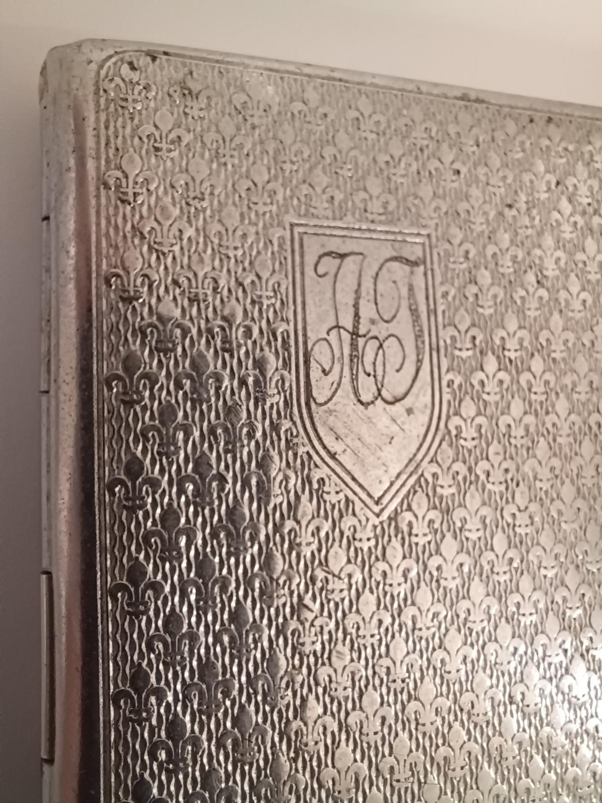 Front of Silver Cigarette Case - initials