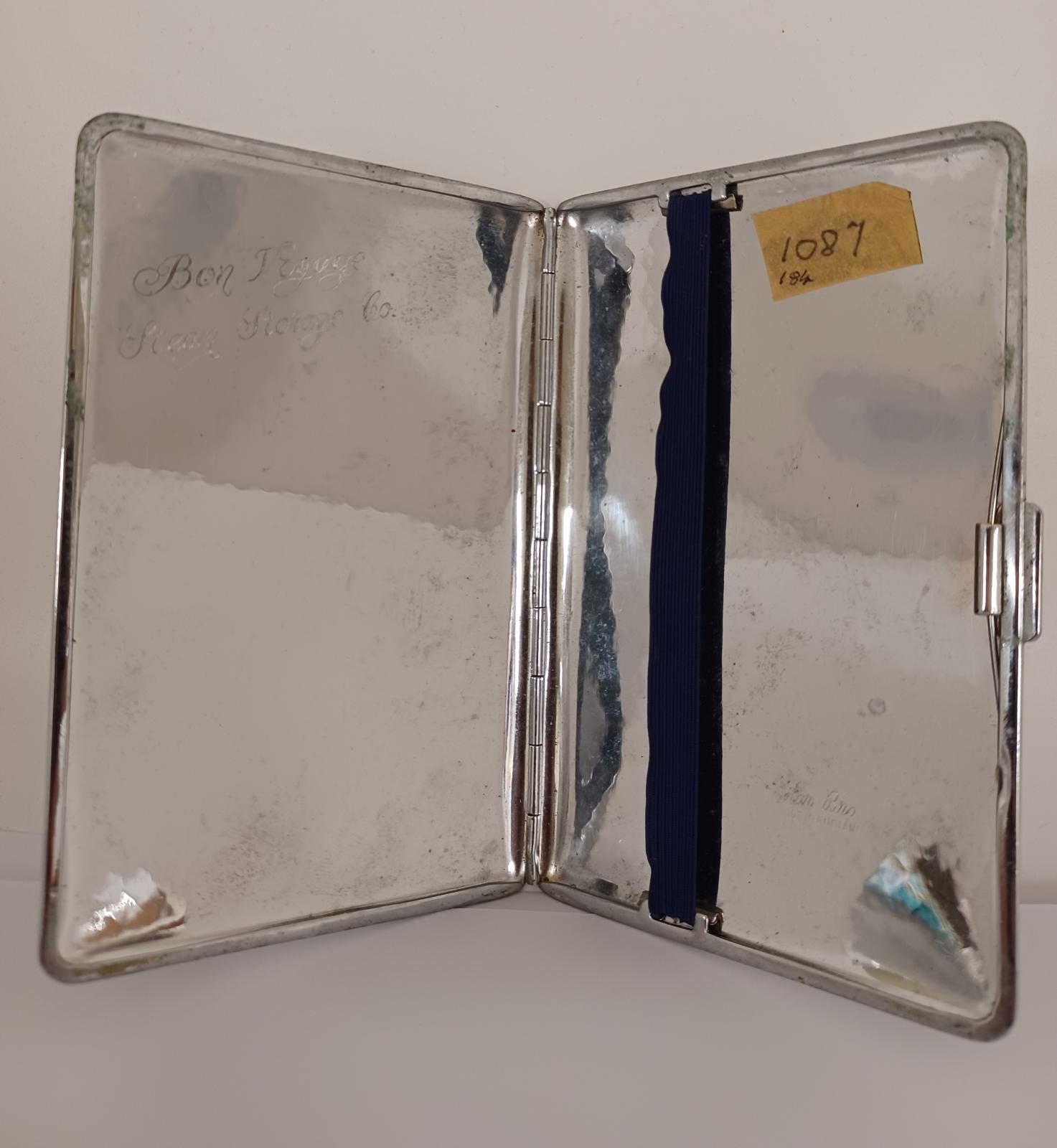 Inside of Silver Cigarette Case