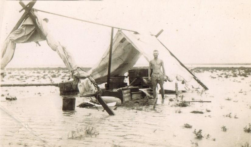 Flooded tent