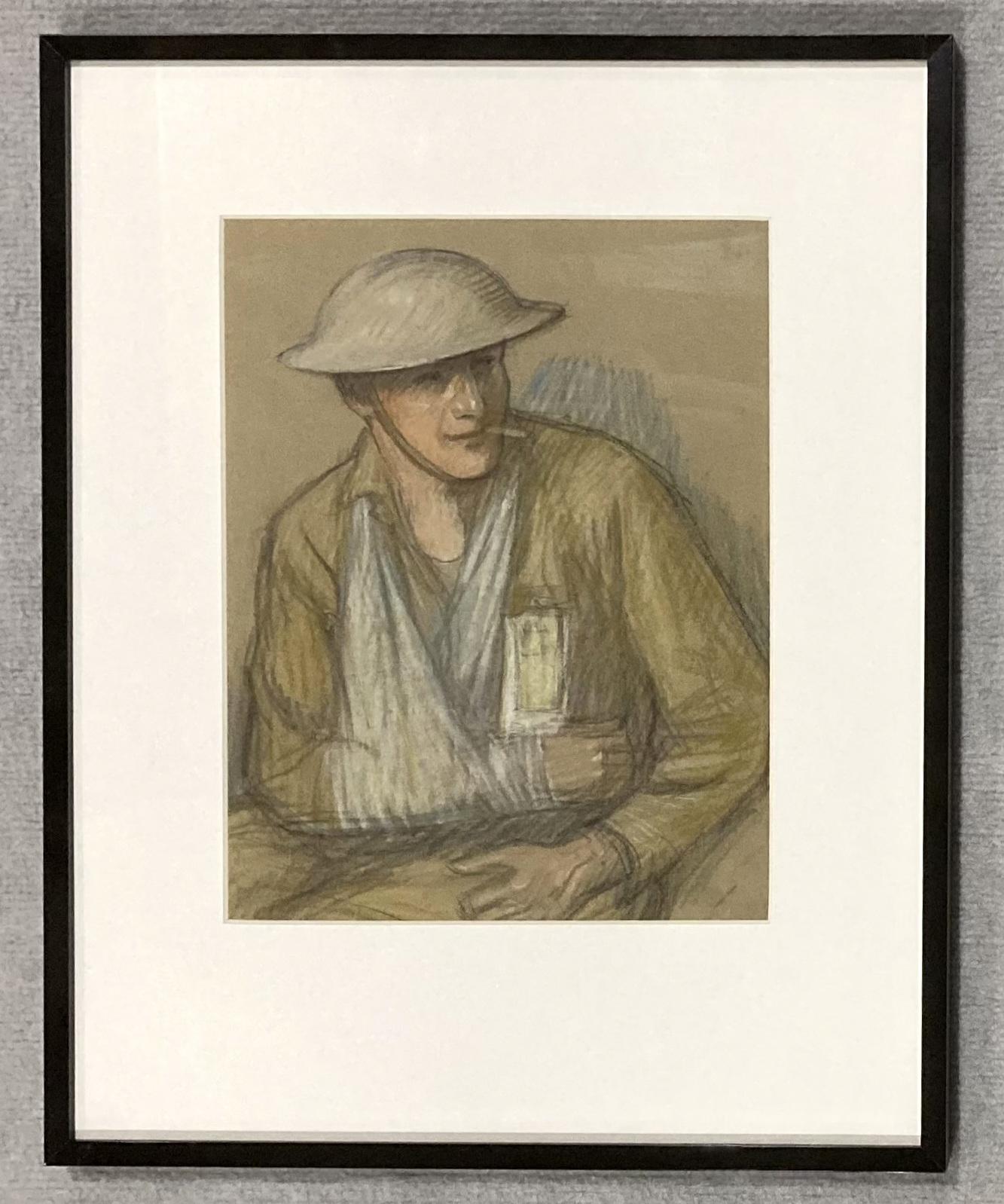 'Wounded smoking cigarette' by Florence White 1918