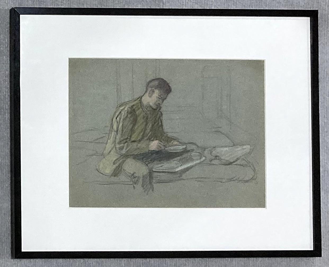 'Wounded in foot on bed' by Florence White 1918