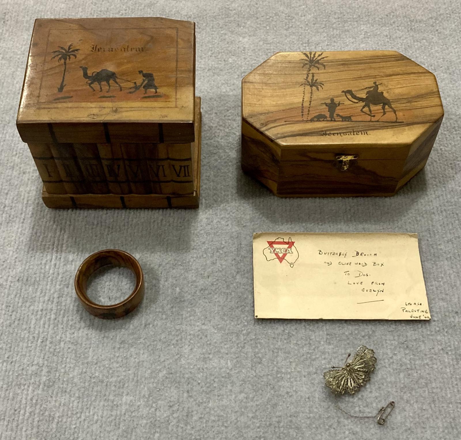 Collection of items sent by Evelyn to Dos in 1942