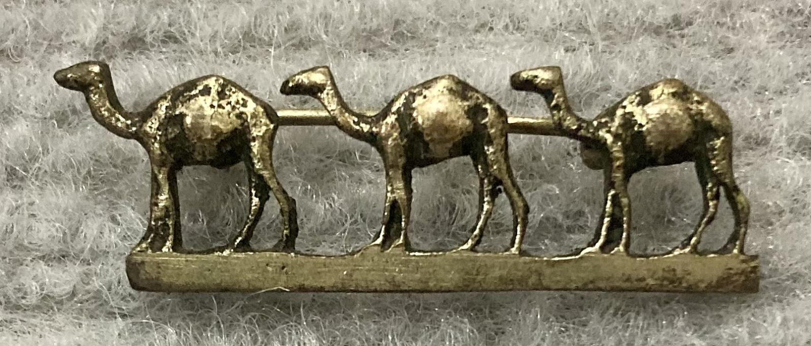 Metal camel brooch sent from Jerusalem by Stanley Richard Steele